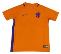 Tmavooranžovo-safírové funkční sportovní tričko se znakem Nike