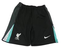 Černo-jadeitovo-bílo-tmavošedé sportovní fotbalové kraťasy L.F.C. Nike
