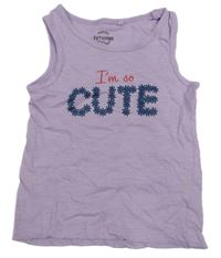 Světlefialový melírovaný top s nápisy FUTURINO