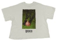 Bílé crop tričko s potiskem - Wicked H&M