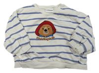 Bílo-modrá pruhovaná oversize mikina s medvídkem Paddington Next