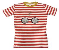 Červeno-bílé pruhované tričko Harry Potter Mini Boden