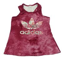 Vínový batikovaný top s potiskem Adidas