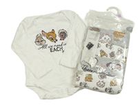 5x body s Disney zvířaty - 3x bílé + 2x šedé melírované Disney
