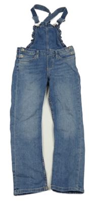 Modré laclové rifle s volánky H&M