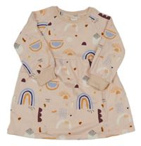 Růžové bavlněné šaty s obrázky Next