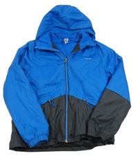 Modro-černá šusťáková zimní funkční bunda s kapucí Wed'ze