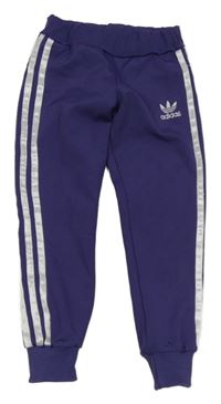 Fialové sportovní tepláky Adidas