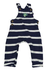 Tmavomodro-bílé pruhované laclové tepláky s chameleonem Mothercare