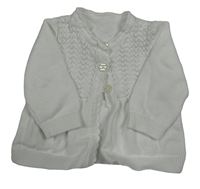 Bílý propínací svetr s perforovaným vzorem George