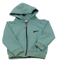 Zelená propínací mikina s kapucí Nike