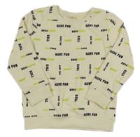 Krémová mikina s nápisy Topolino