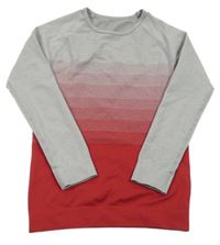 Šedo-vínové spodní funkční triko s pruhy Crivit