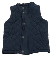 Tmavomodrá prošívaná šusťáková zateplená vesta Next