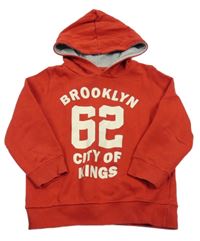 Červená mikina s číslem s nápisem a kapucí Zara