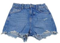 Modré riflové high rise kraťasy s prošoupáním Primark