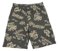 Tmavošedé bavlněné kraťasy s nápisy Infinity Kids