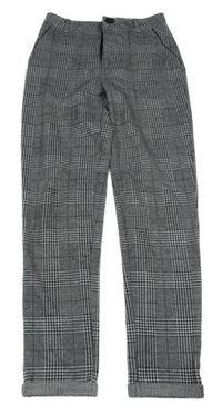 Šedo-černé kostkované teplákové kalhoty Primark