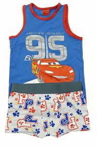 2set - Modré tílko s Bleskem McQueenem + světlešedé boxerky s tlapkami - Paw Patrol