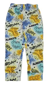Barevné pyžamové kalhoty s dinosaury