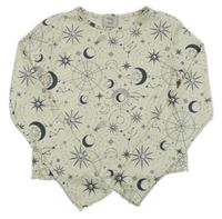 Světležluté žebrované crop triko s měsíci Yd.