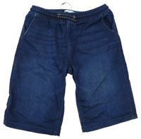 Tmavomodré teplákové riflové kraťasy Primark