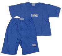 2set - Modré tričko s potiskem + bavlněné kraťasy