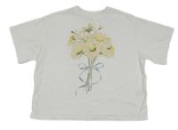 Bílé oversize tričko s kyticí H&M