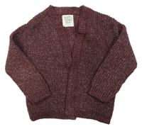 Vínový třpytivý svetrový cardigan C&A