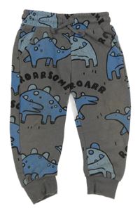 Tmavošedé tepláky s dinosaury F&F