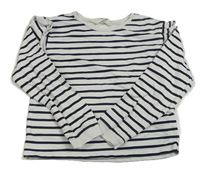 Bílo-tmavomodré pruhované triko H&M