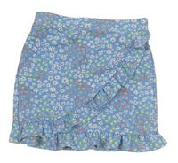 Světlemodrá květovaná lehká sukně Primark