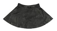 Černá koženková kolová sukně H&M