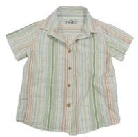 Bílo-světlezeleno-růžová pruhovaná košile Matalan