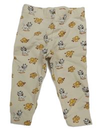 Smetanové silnější legíny s kočkami zn. Disney