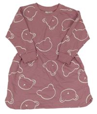 Starorůžové teplákové šaty s medvědy zn. Pep&Co