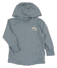 Šedomodrá mikina s nášivkou a kapucí Pep&Co