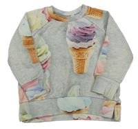 Šedá mikina se zmrzlinami 
