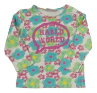 Barevná květovaná lehká mikina s nápisem Topomini