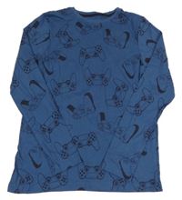 Tmavomodré pyžamové triko s ovladači George