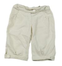 Světlebéžové pruhované plátěné kraťasy obaibi