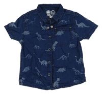 Tmavomodrá košile s dinosaury F&F
