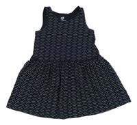 Tmavomodré vzorované šaty H&M