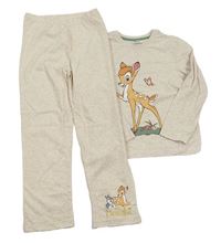 Béžové melírované pyžamo s Bambi Primark