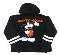 Černá crop mikina s kapucí a Mickeym Disney