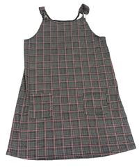 Černo-bílo-růžové kostkované šaty Primark