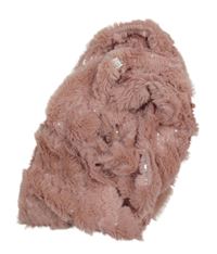 Růžová kožešinová tunelová šála s flitry 