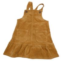 Okrové manšestrové laclové šaty Next