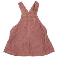 Růžové manšestrové laclové šaty Next