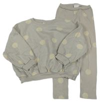 2set - Béžovo-smetanová puntíkatá mikina + legíny Zara
